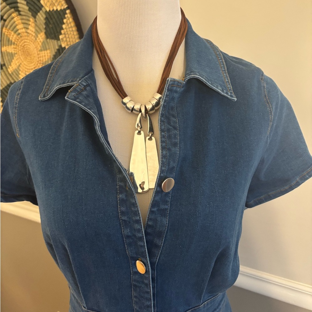 ALM SoHo Silver Plated and Leather Necklace